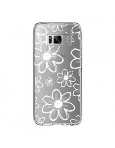 Coque Samsung S8 Mandala Blanc White Flower Transparente - Sylvia Cook