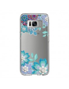 Coque Samsung S8 Winter Flower Bleu, Fleurs d'Hiver...