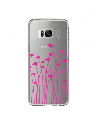 Coque Samsung S8 Love in Pink Amour Rose Fleur Transparente - Sylvia Cook