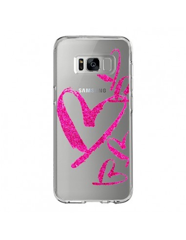 Coque Samsung S8 Pink Heart Coeur Rose Transparente - Sylvia Cook