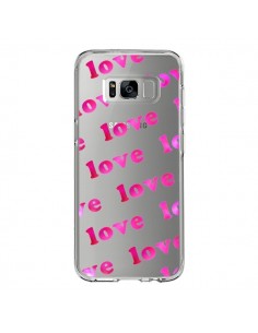 Coque Samsung S8 Pink Love Rose Transparente - Sylvia Cook