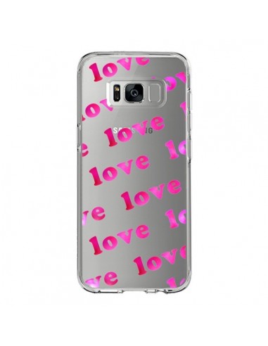 Coque Samsung S8 Pink Love Rose Transparente - Sylvia Cook