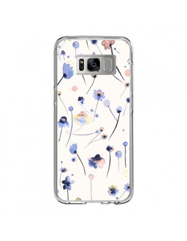 Coque Samsung S8 Blue Soft Flowers - Ninola Design