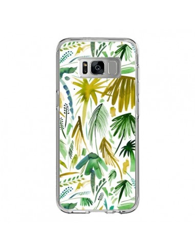 Coque Samsung S8 Brushstrokes Tropical Palms Green - Ninola Design