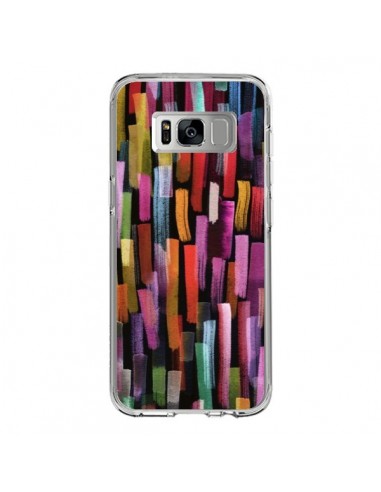 Coque Samsung S8 Colorful Brushstrokes Black - Ninola Design