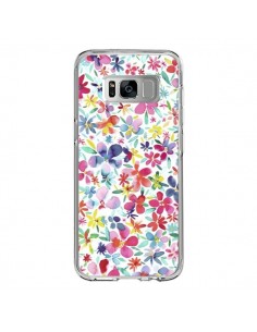 Coque Samsung S8 Colorful Flowers Petals Blue - Ninola...