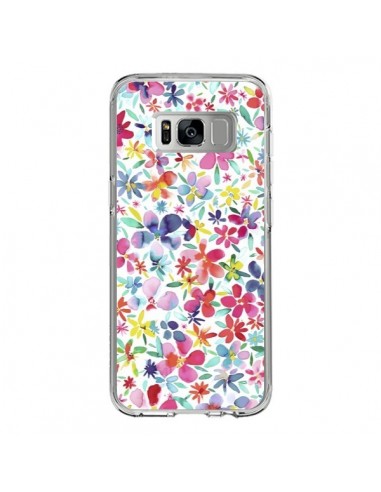 Coque Samsung S8 Colorful Flowers Petals Blue - Ninola Design