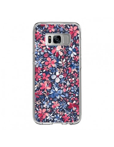 Coque Samsung S8 Colorful Little Flowers Navy - Ninola Design