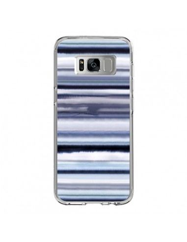 Coque Samsung S8 Degrade Stripes Watercolor Navy - Ninola Design