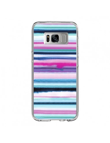 Coque Samsung S8 Degrade Stripes Watercolor Pink - Ninola Design