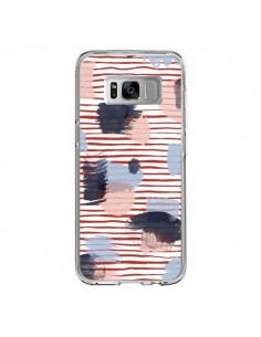 Coque Samsung S8 Watercolor Stains Stripes Red - Ninola...