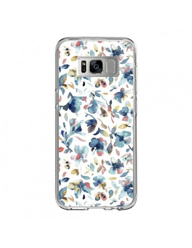 Coque Samsung S8 Watery Hibiscus Blue - Ninola Design
