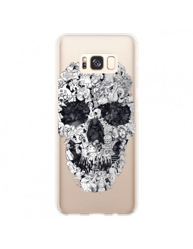 Coque Samsung S8 Plus Doodle Skull Dessin Tête de Mort Transparente - Ali Gulec