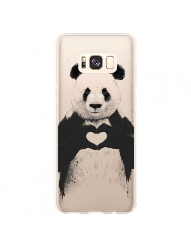 Coque Samsung S8 Plus Panda All You Need Is Love Transparente - Balazs Solti
