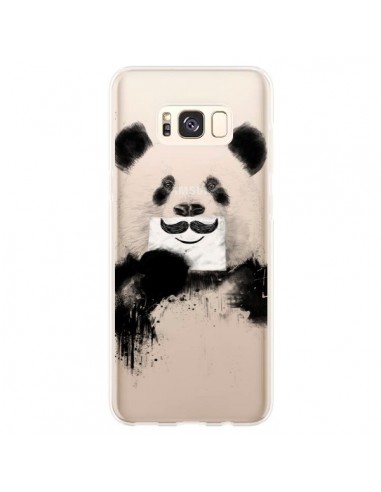 Coque Samsung S8 Plus Funny Panda Moustache Transparente - Balazs Solti