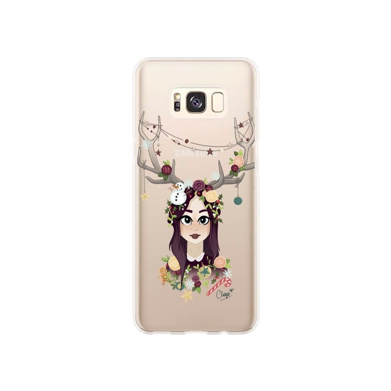 Coque Samsung S8 Plus Christmas Girl Femme Noel Bois Cerf Transparente - Chapo