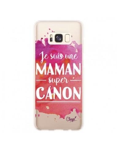 Coque Samsung S8 Plus Je suis une Maman super Canon Rose Transparente - Chapo