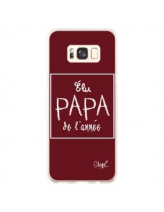 Coque Samsung S8 Plus Elu Papa de l'Année Rouge Bordeaux...