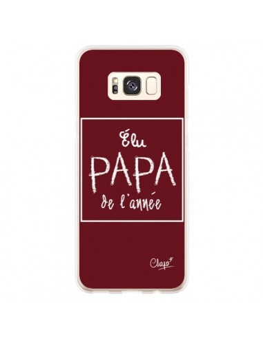 Coque Samsung S8 Plus Elu Papa de l'Année Rouge Bordeaux - Chapo