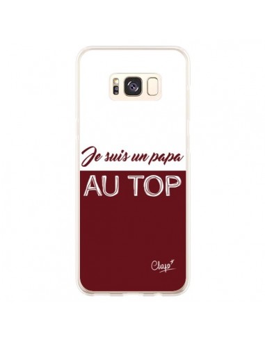 Coque Samsung S8 Plus Je suis un Papa au Top Rouge Bordeaux - Chapo