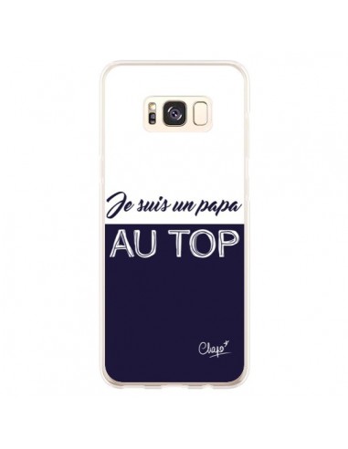 Coque Samsung S8 Plus Je suis un Papa au Top Bleu Marine - Chapo