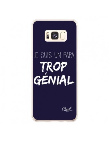 Coque Samsung S8 Plus Je suis un Papa trop Génial Bleu Marine - Chapo