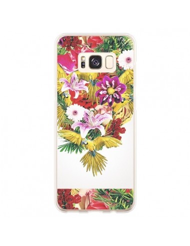 Coque Samsung S8 Plus Parrot Floral Perroquet Fleurs - Eleaxart