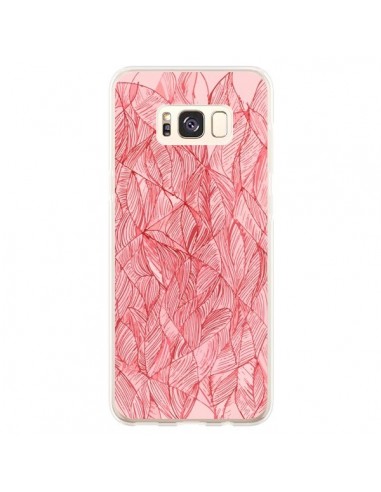 Coque Samsung S8 Plus Courbes Meandre Rouge Cerise -  Léa Clément