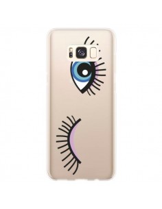 Coque Samsung S8 Plus Eyes Oeil Yeux Bleus Transparente -...