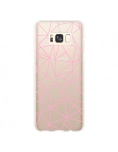 Coque Samsung S8 Plus Lignes Triangle Rose Transparente -...
