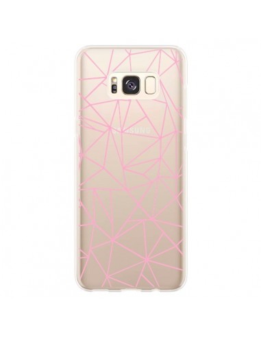 Coque Samsung S8 Plus Lignes Triangle Rose Transparente - Project M