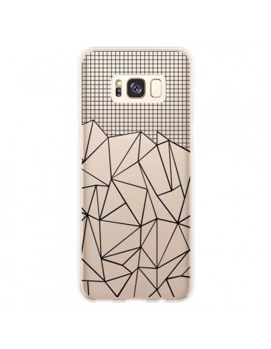 Coque Samsung S8 Plus Lignes Grille Grid Abstract Noir Transparente - Project M
