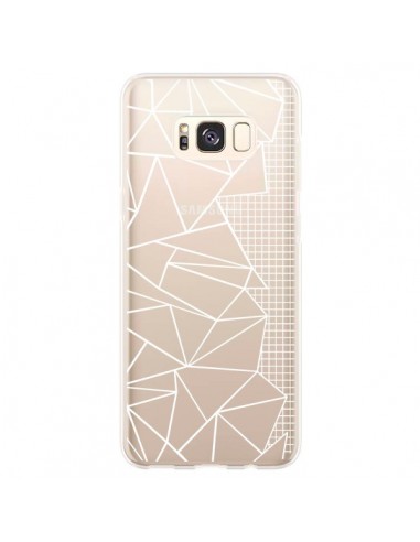 Coque Samsung S8 Plus Lignes Grilles Side Grid Abstract Blanc Transparente - Project M