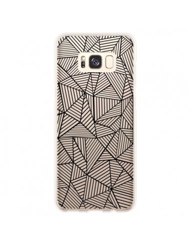 Coque Samsung S8 Plus Lignes Grilles Triangles Full Grid Abstract Noir Transparente - Project M