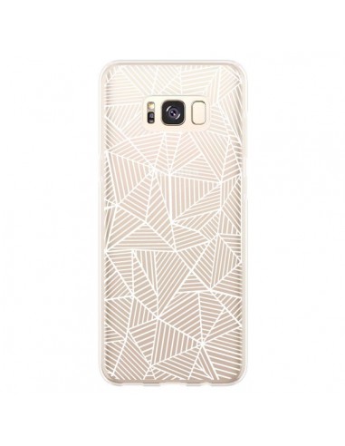 Coque Samsung S8 Plus Lignes Grilles Triangles Full Grid Abstract Blanc Transparente - Project M
