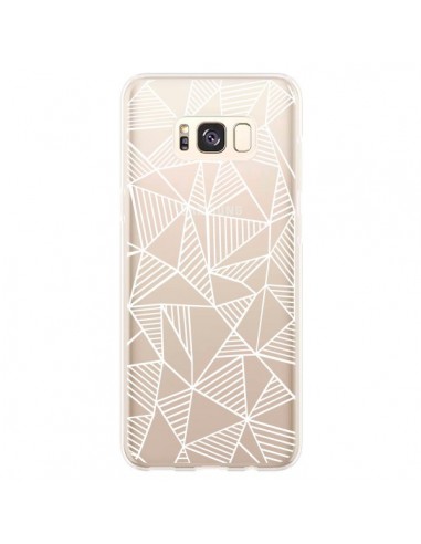 Coque Samsung S8 Plus Lignes Grilles Triangles Grid Abstract Blanc Transparente - Project M