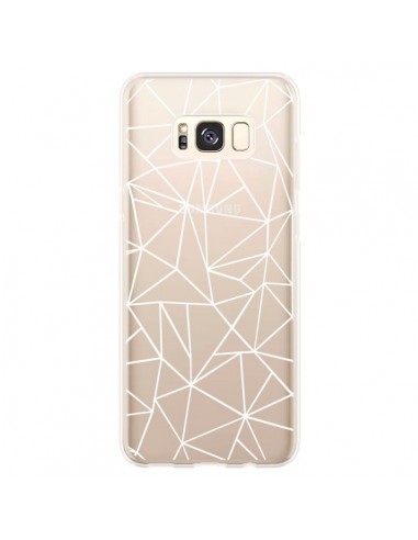 Coque Samsung S8 Plus Lignes Triangles Grid Abstract Blanc Transparente - Project M