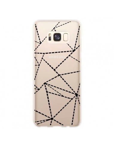 Coque Samsung S8 Plus Lignes Points Abstract Noir Transparente - Project M