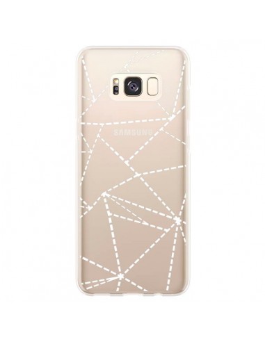 Coque Samsung S8 Plus Lignes Points Abstract Blanc Transparente - Project M