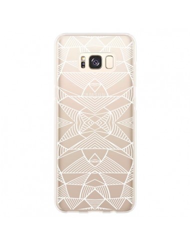 Coque Samsung S8 Plus Lignes Miroir Grilles Triangles Grid Abstract Blanc Transparente - Project M