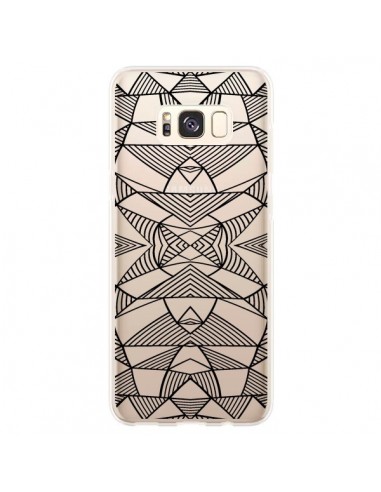 Coque Samsung S8 Plus Lignes Miroir Grilles Triangles Grid Abstract Noir Transparente - Project M