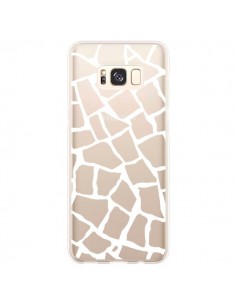 Coque Samsung S8 Plus Girafe Mosaïque Blanc Transparente...