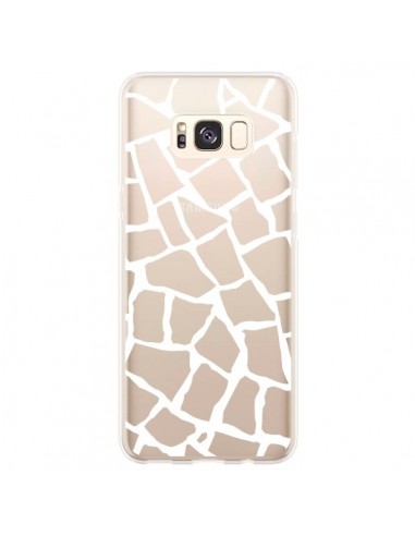 Coque Samsung S8 Plus Girafe Mosaïque Blanc Transparente - Project M
