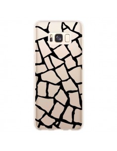 Coque Samsung S8 Plus Girafe Mosaïque Noir Transparente -...