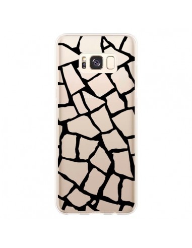 Coque Samsung S8 Plus Girafe Mosaïque Noir Transparente - Project M