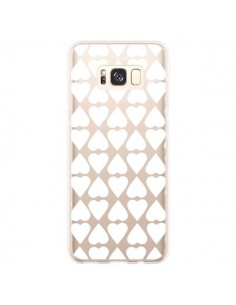 Coque Samsung S8 Plus Coeurs Heart Blanc Transparente -...