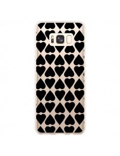 Coque Samsung S8 Plus Coeurs Heart Noir Transparente -...