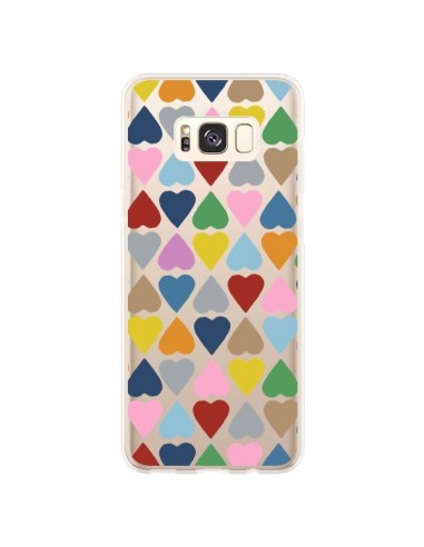 Coque Samsung S8 Plus Coeurs Heart Couleur Transparente - Project M