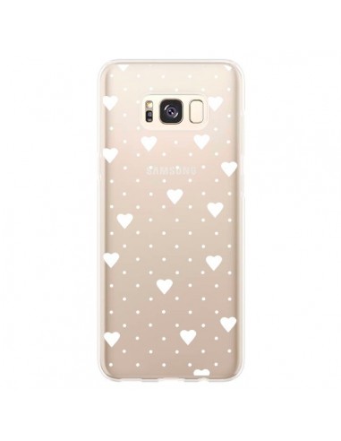 Coque Samsung S8 Plus Point Coeur Blanc Pin Point Heart Transparente - Project M