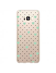 Coque Samsung S8 Plus Point Coeur Mint Bleu Vert Pin...